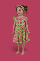 WILD DAISY CHECKERS DREAM RUFFLE DRESS from DREAM BIG LITTLE CO