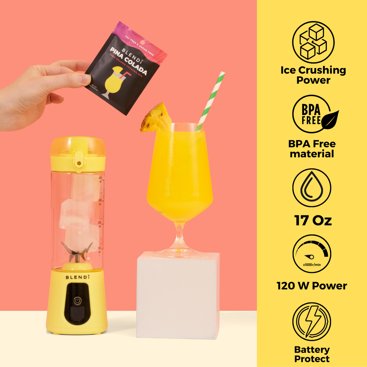 Pro+ Ice Crushing Portable Blender (17oz) from BLENDi