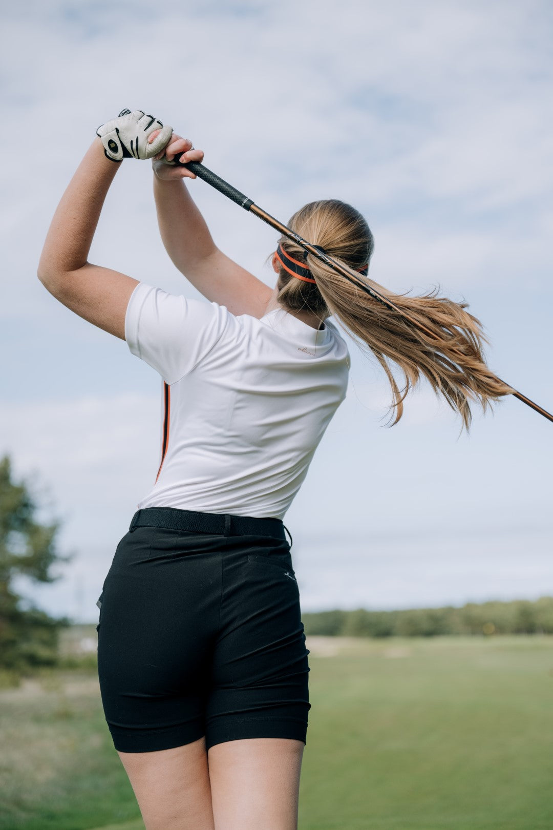 Women Cherry stripe polo from Abacus Sportswear US