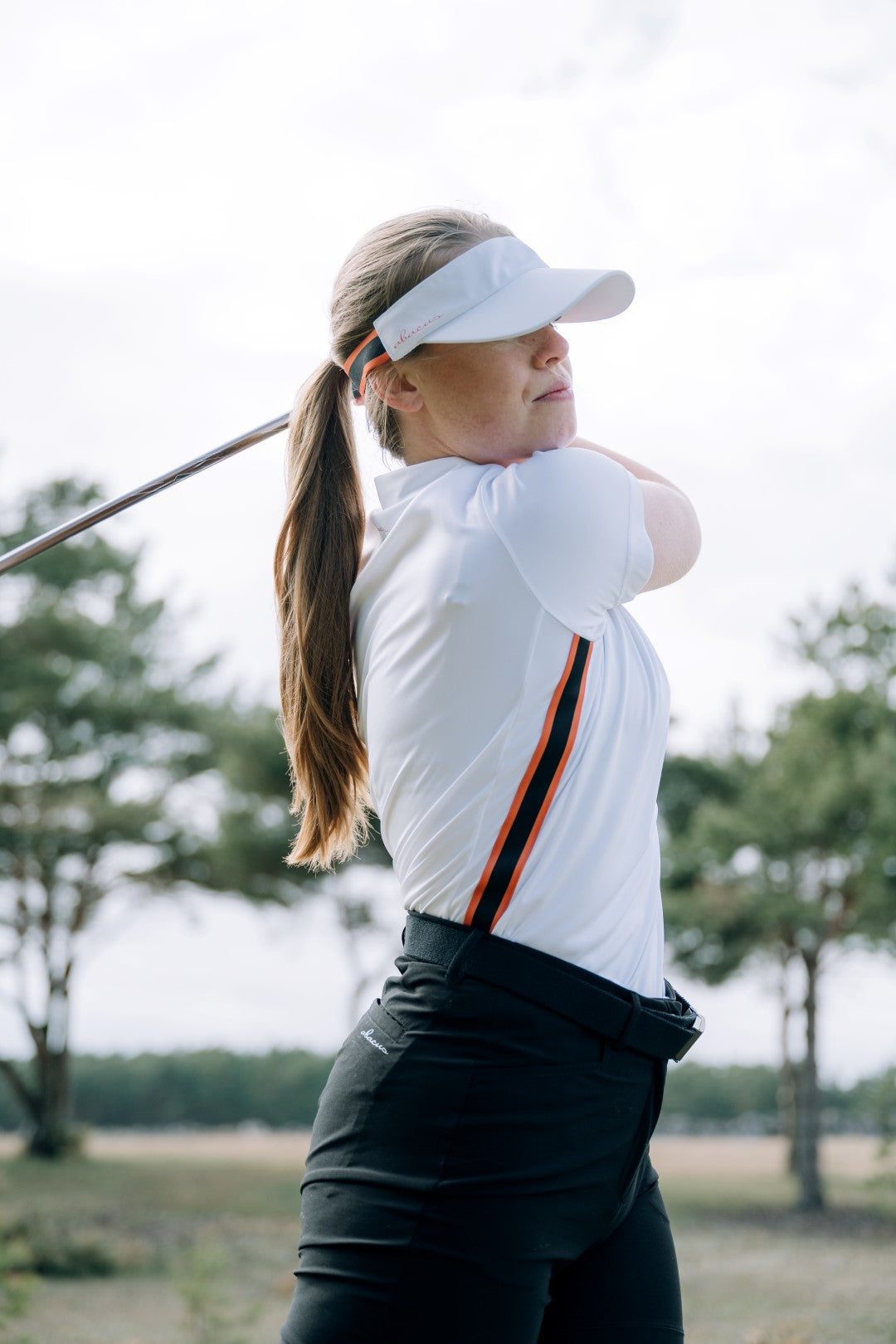 Women Cherry stripe polo from Abacus Sportswear US