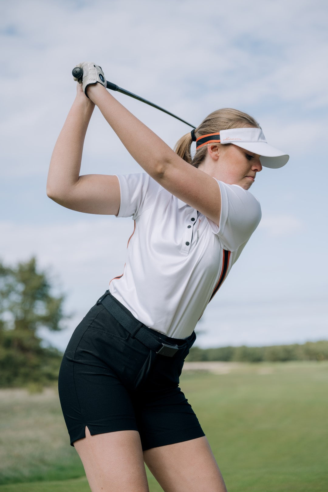 Women Cherry stripe polo from Abacus Sportswear US