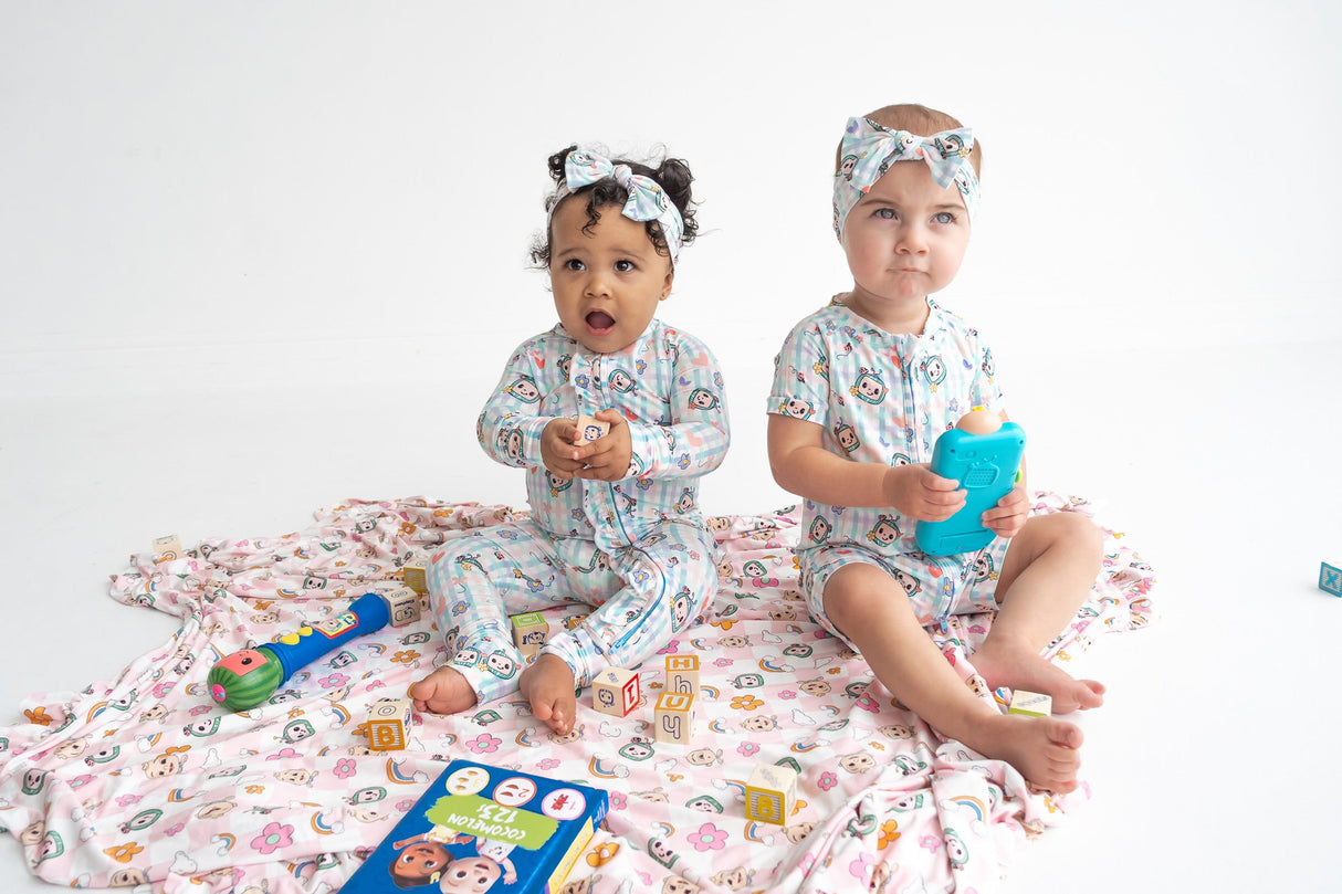 Dream Big Little Co x CoComelon SPRINGTIME MELON DREAM RUFFLE ROMPER from DREAM BIG LITTLE CO