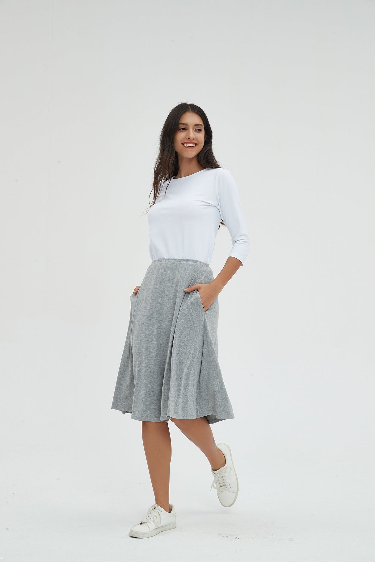 MM SWAY SKIRT - HEATHER GREY From Mia Mod