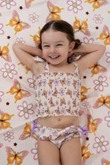 BLOSSOMIN’ BUTTERFLY DREAM SMOCKED TANKINI TWO PIECE SWIM SUIT from DREAM BIG LITTLE CO