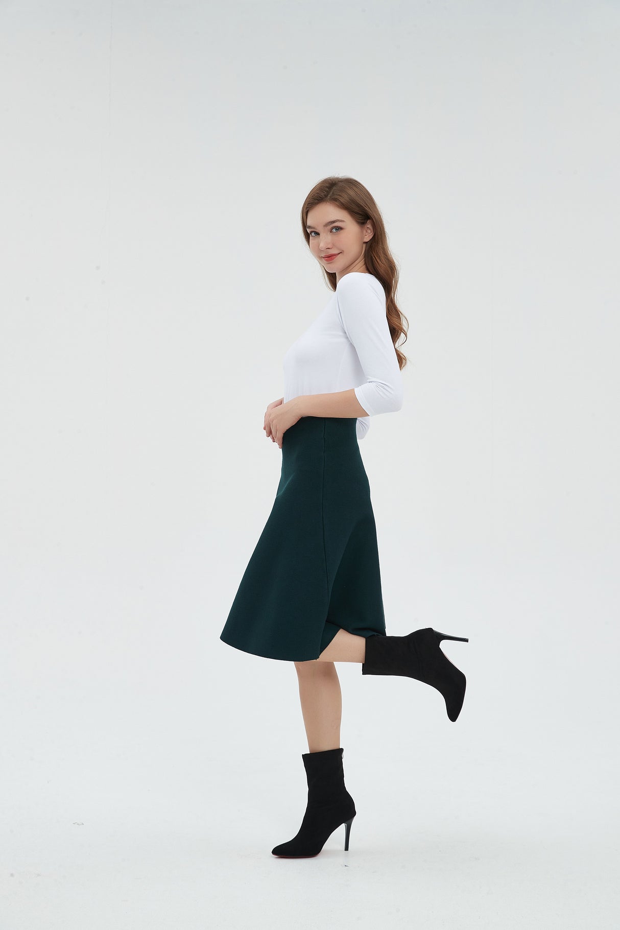 AMAZING  MM SKIRT - HUNTER GREEN From Mia Mod