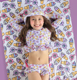 SWEET SUMMER DREAM RASH GUARD RUFFLE TWO-PIECE SWIM SUIT from DREAM BIG LITTLE CO