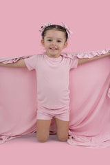 PINK ROSE RIB DREAM SHORT SET from DREAM BIG LITTLE CO