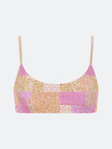 SONOMA SCOOP NECK BIKINI TOP - PINK PAISLEY from ELYSIIAN