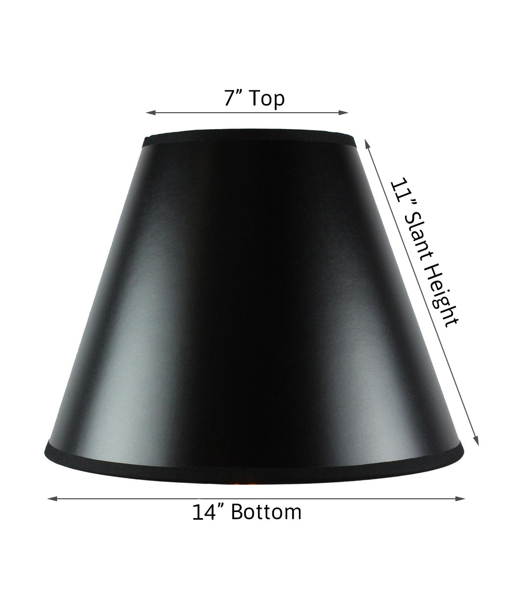 Bold Black with True Gold Lining Hard Back 14"W x 11"H Empire Lampshade From LampsUSA