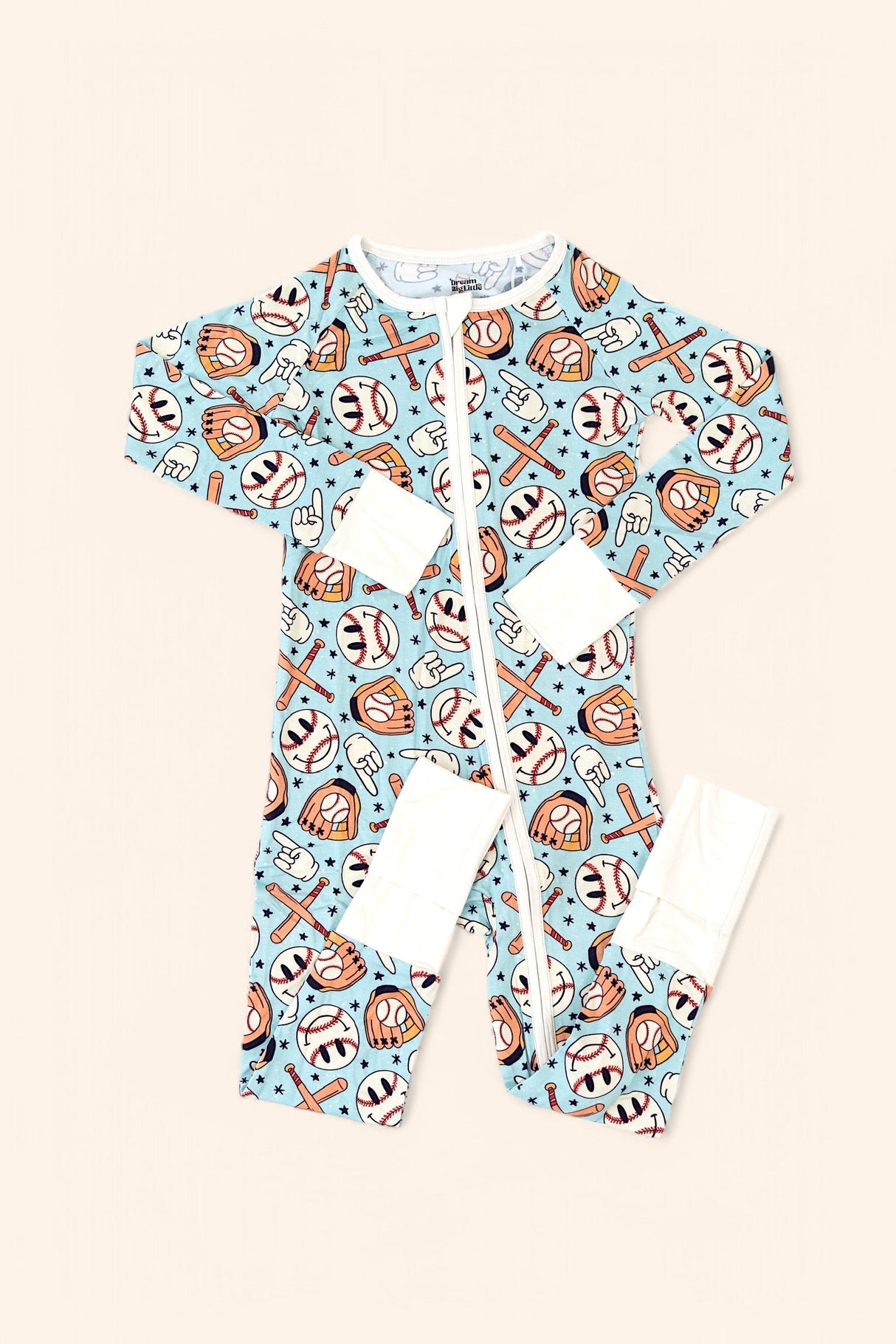 BASEBALL SMILEY DREAM ROMPER from DREAM BIG LITTLE CO