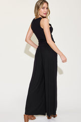 Basic Bae Full Size Ribbed Tank and Wide Leg Pants Set from Enfance-Heureuse