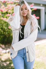 Berkley Button Up Knitted Sleeves Hooded Jacket from Threaded Pear