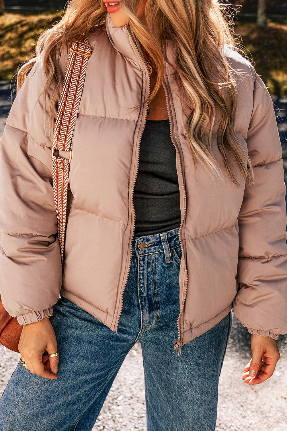 Kamila Zipper Quilted Puffer Jacket from Threaded Pear