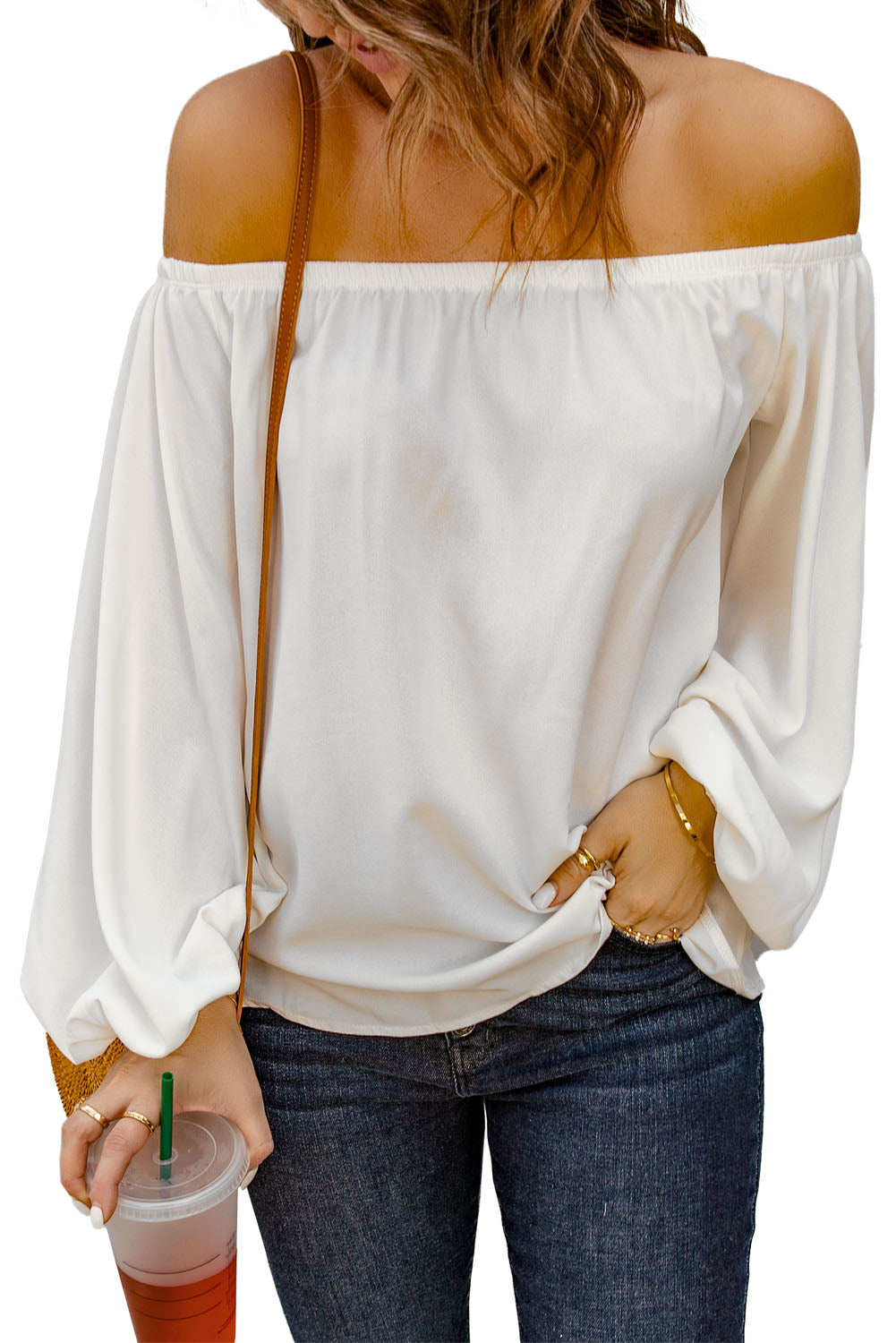 All-Occasion White Off-Shoulder Top from MsDressly
