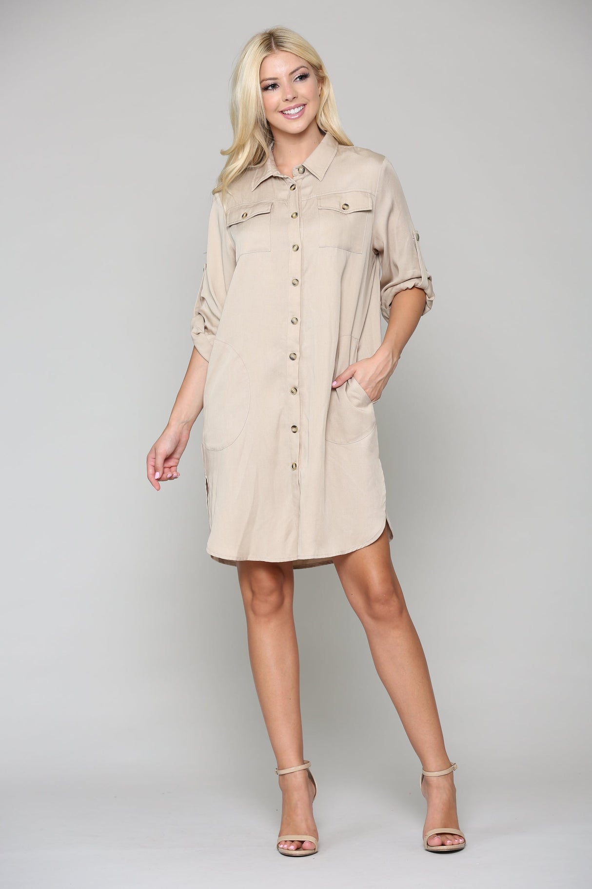 Taylor Tencel Shirt Tunic Dress from Joh Apparel