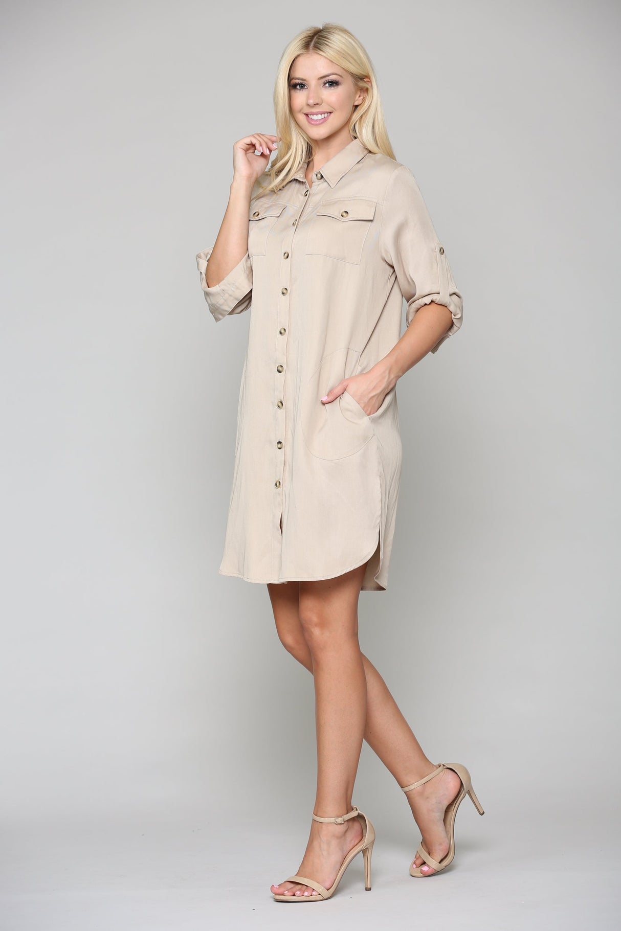 Taylor Tencel Shirt Tunic Dress from Joh Apparel