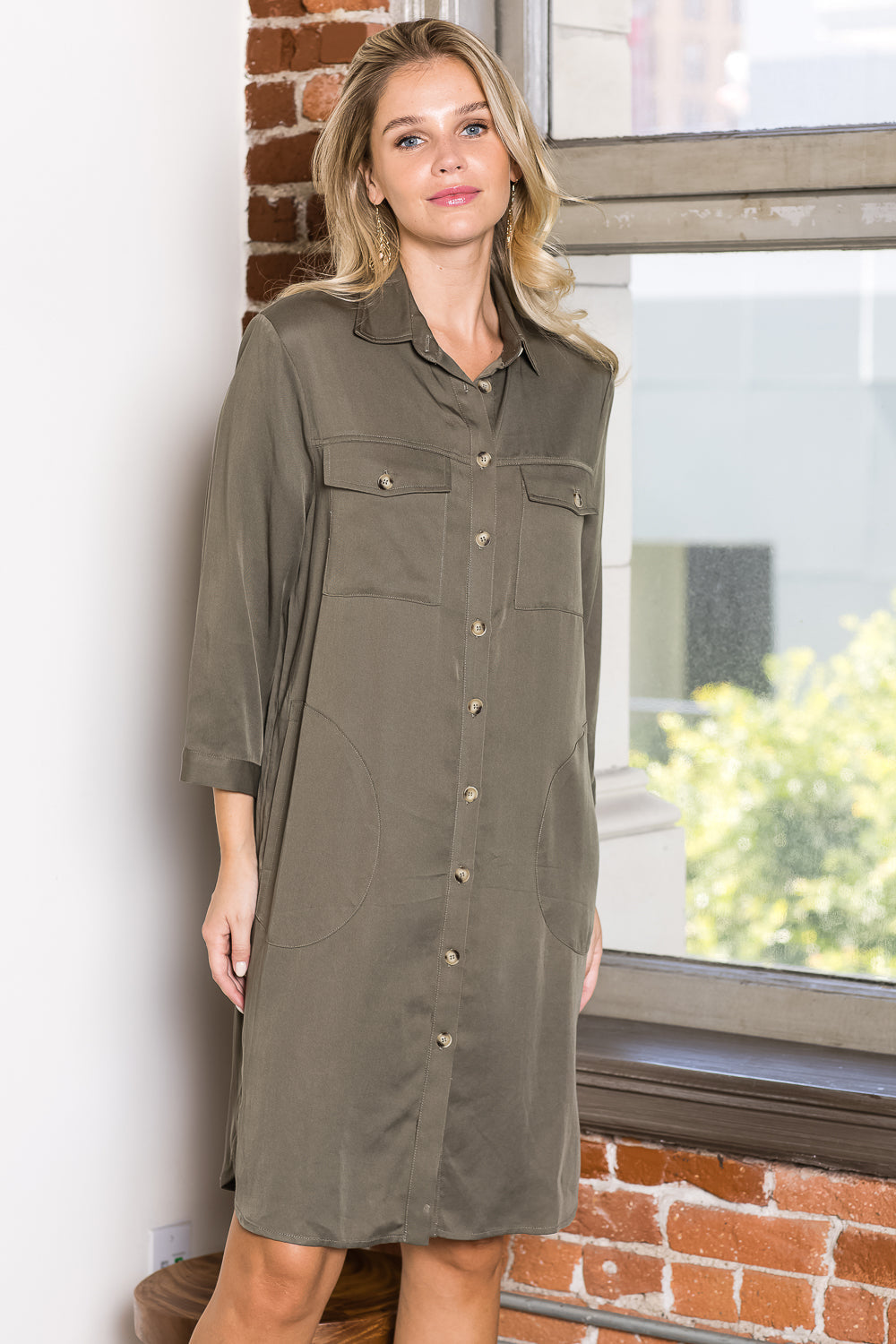 Taylor Tencel Shirt Tunic Dress from Joh Apparel