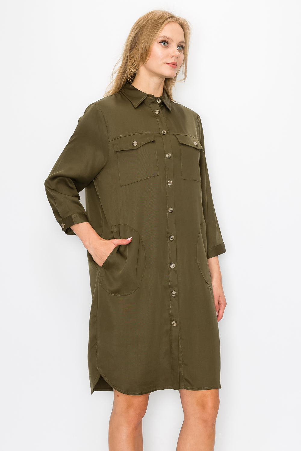 Taylor Tencel Shirt Tunic Dress from Joh Apparel