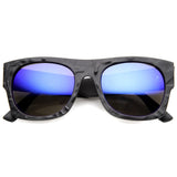 Unique Textured Square Flat Top Sunglasses 9866 from zeroUV
