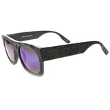Unique Textured Square Flat Top Sunglasses 9866 from zeroUV