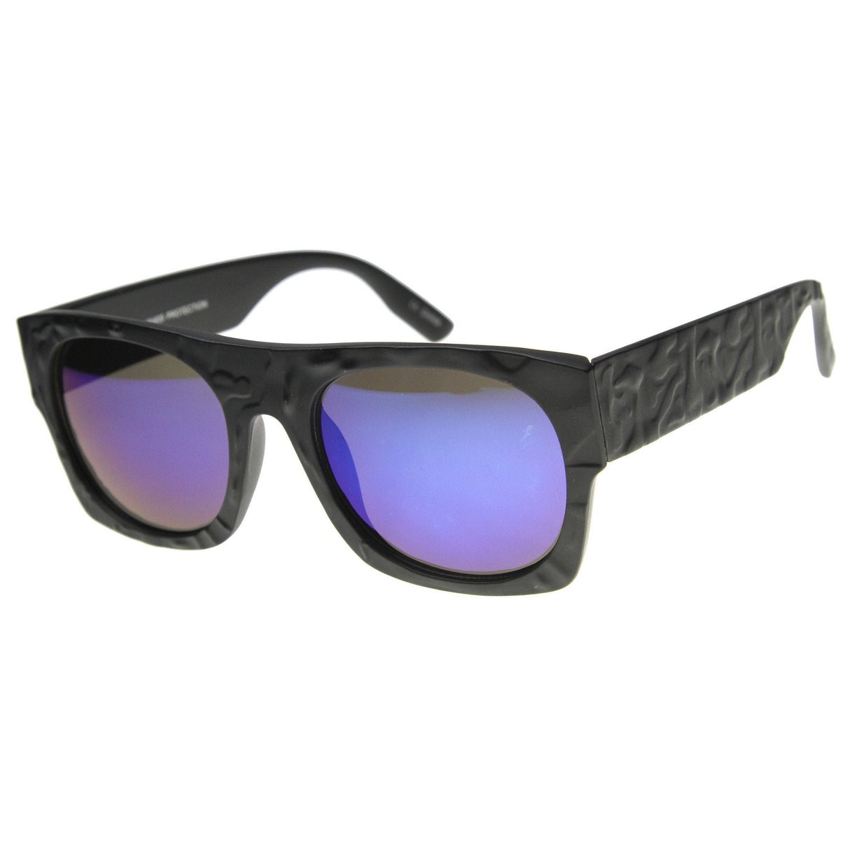Unique Textured Square Flat Top Sunglasses 9866 from zeroUV