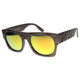Unique Textured Square Flat Top Sunglasses 9866 from zeroUV