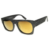 Unique Textured Square Flat Top Sunglasses 9866 from zeroUV