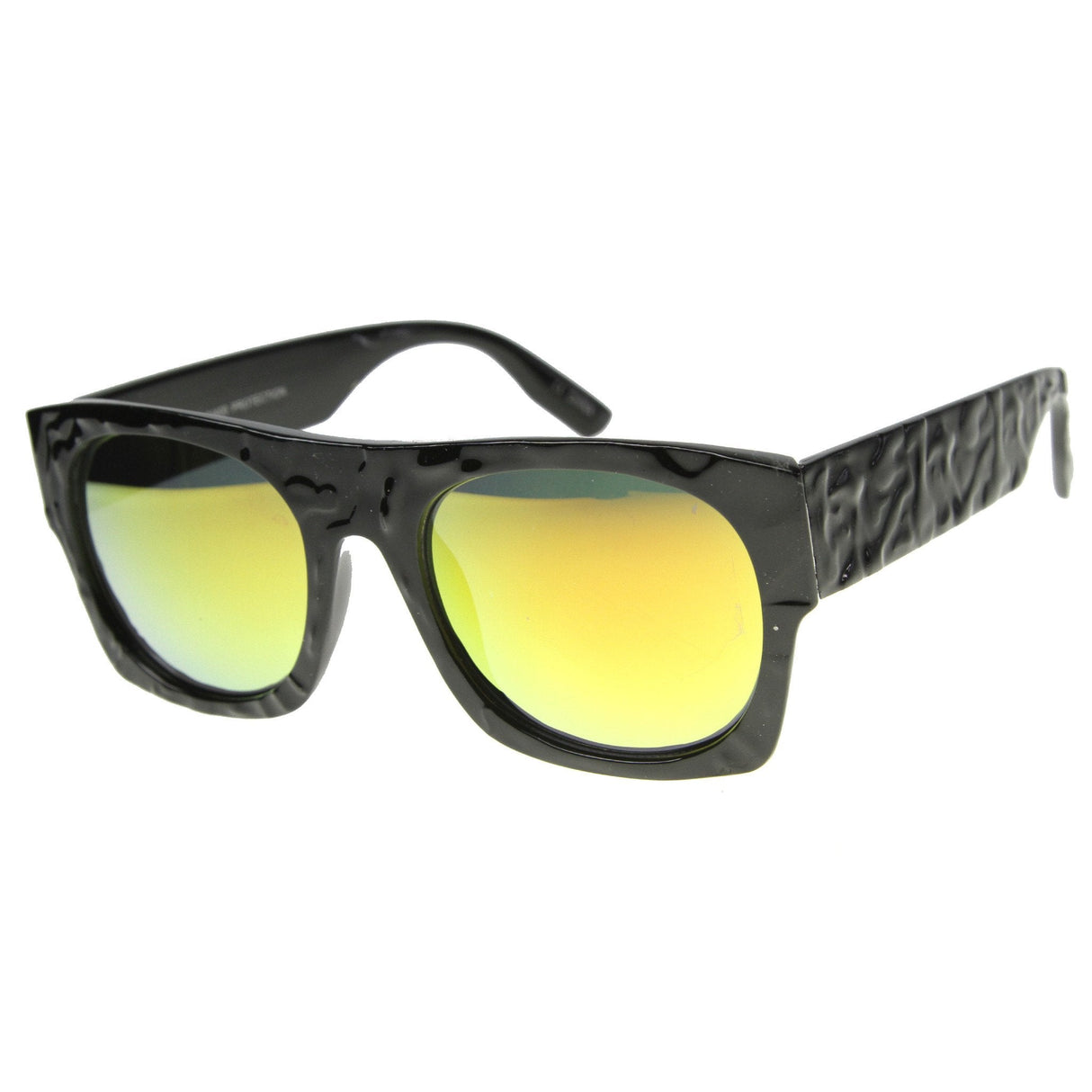 Unique Textured Square Flat Top Sunglasses 9866 from zeroUV
