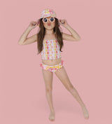 SUMMER SUNSET CHECKERS DREAM SMOCKED TANKINI TWO PIECE SWIM SUIT from DREAM BIG LITTLE CO