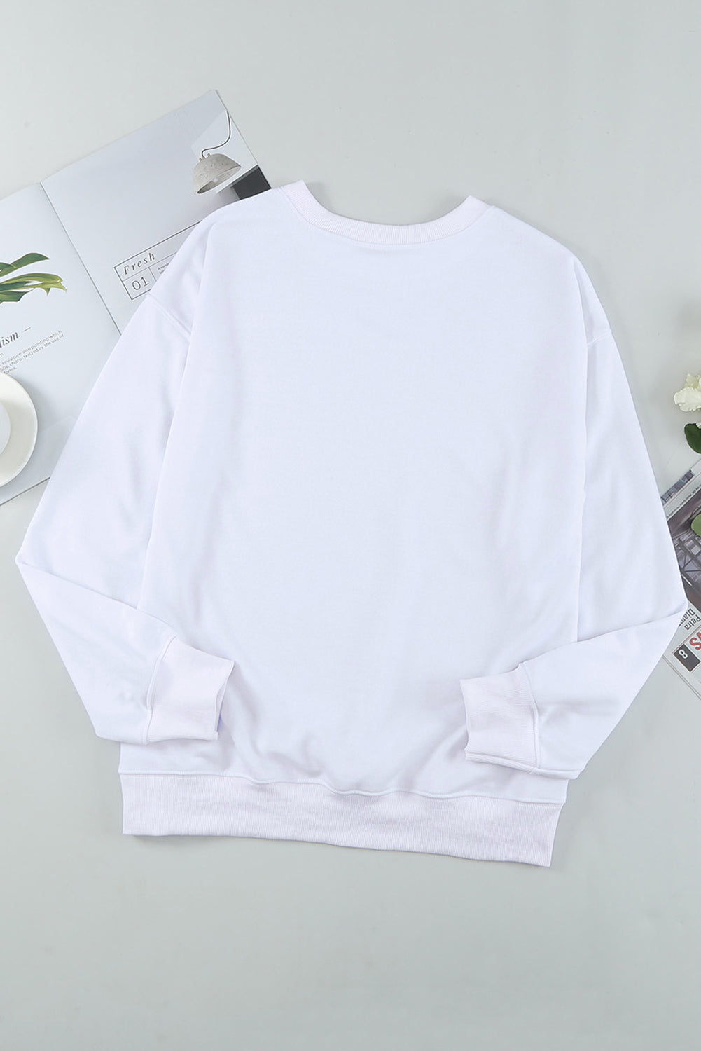 Beige Sequin Cheetah O Neck Drop Shoulder Sweatshirt from MsDressly