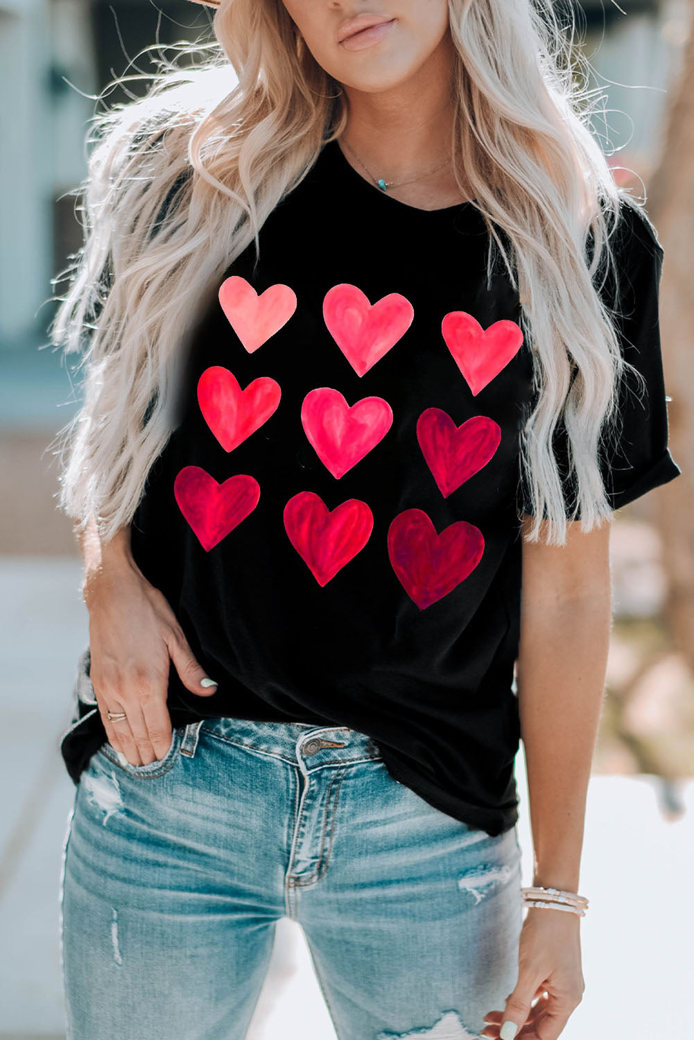 Black Valentine's Day Heart T-Shirts from MsDressly