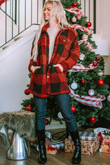 Brown Fuzzy Plaid Flap Button Up Midi Coat From MsDressly