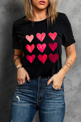 Black Valentine's Day Heart T-Shirts from MsDressly