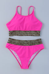 Edith Leopard Mesh Trim 2pcs Bikini Swimsuit from Threaded Pear