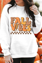 Beige FALL VIBES Graphic Drop Shoulder Sweatshirt from MsDressly