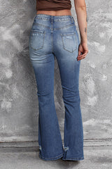 Angelina Distressed Flare Jeans From Threaded Pear