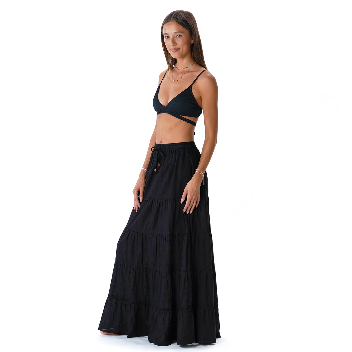 Black Shipwrecked Maxi Skirt From LotusAndLuna