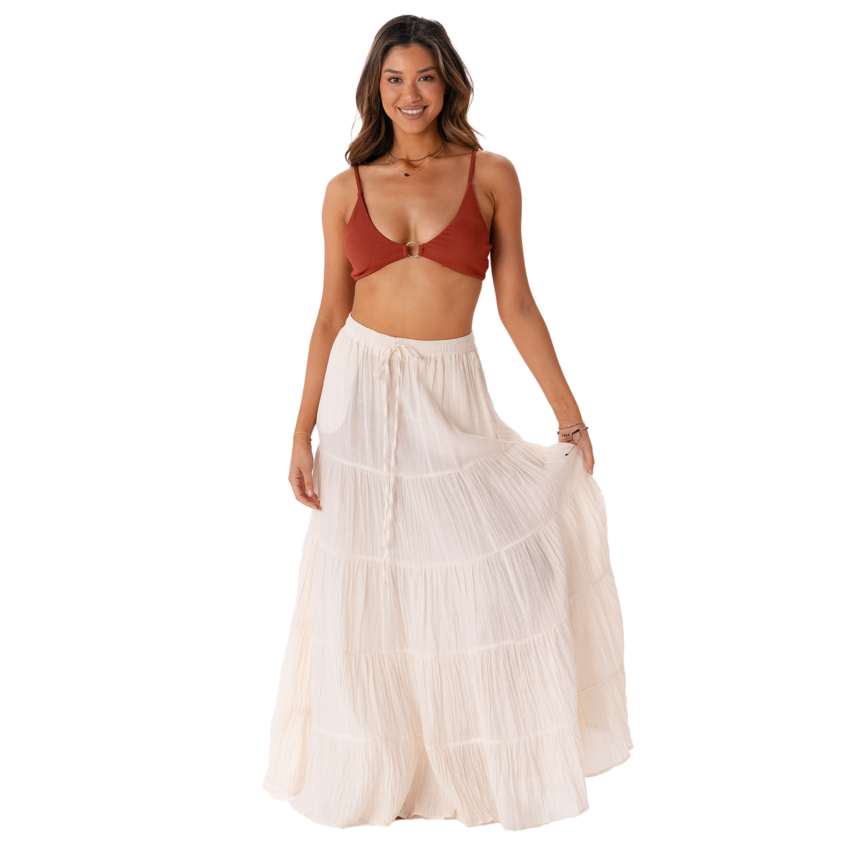 Cream Shipwrecked Maxi Skirt From LotusAndLuna