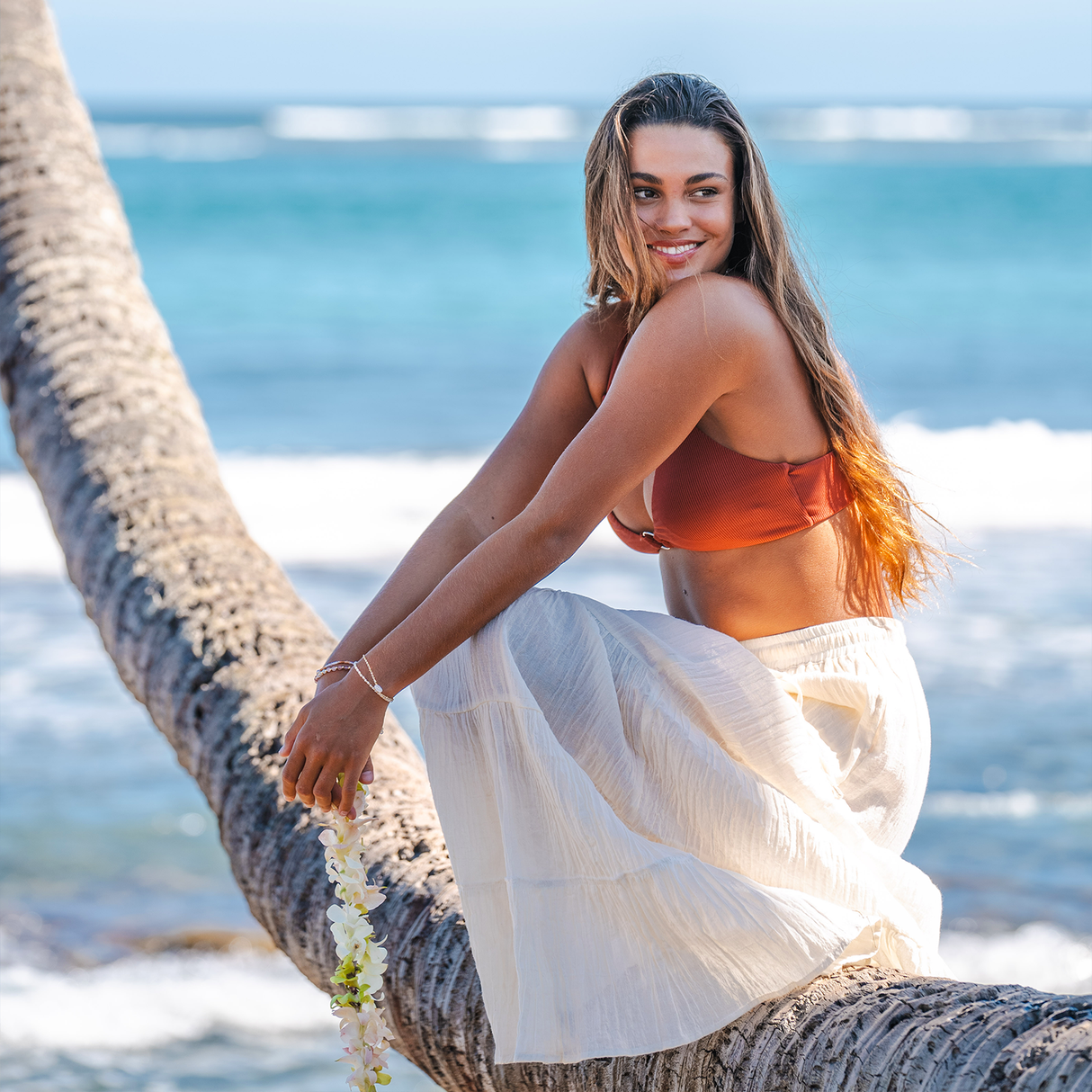 Cream Shipwrecked Maxi Skirt From LotusAndLuna