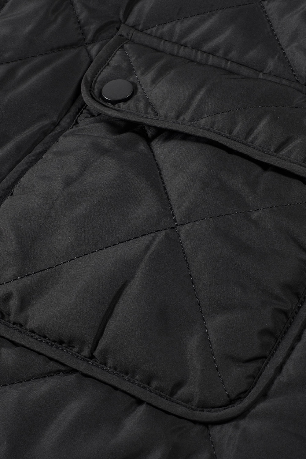 Black Fleece Lined Quilted Zip up Vest Coat From MsDressly