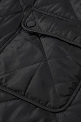 Black Fleece Lined Quilted Zip up Vest Coat From MsDressly