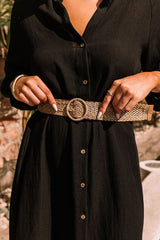Black 3/4 Sleeve Button Up Long Kimono from MsDressly