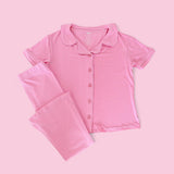 BELLA PINK RIB DREAM GIRL'S FLARE SET from DREAM BIG LITTLE CO