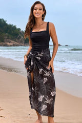 Square Neck Printed One-Piece Swimwear and Cover Up Swim Set from Enfance-Heureuse