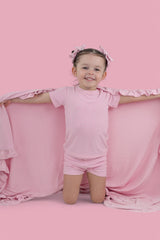 PINK ROSE RIB DREAM SHORT SET from DREAM BIG LITTLE CO