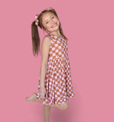 EXCLUSIVE SUNSET BEACH CHECKERS TANK DREAM RUFFLE DRESS from DREAM BIG LITTLE CO