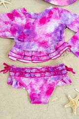CANDY CLOUDS DREAM 2-PIECE RASH GUARD RUFFLE SWIM SUIT from DREAM BIG LITTLE CO
