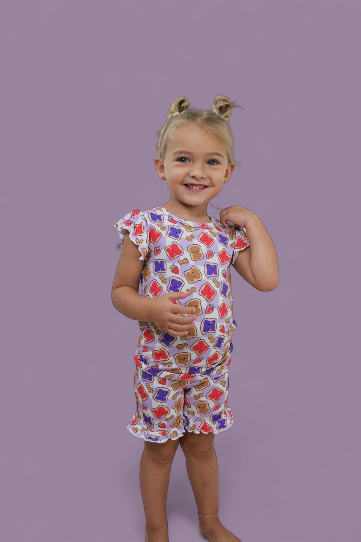 EXCLUSIVE PEANUT BUTTER JELLY TIME DREAM RUFFLE SHORT SET from DREAM BIG LITTLE CO