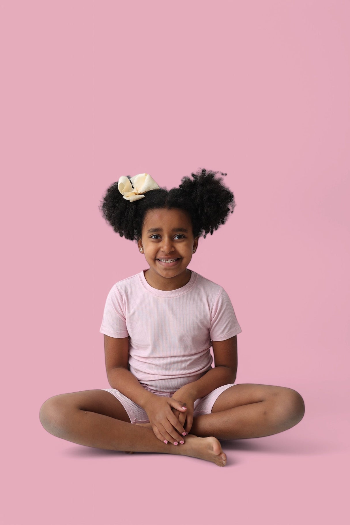 PINK ROSE RIB DREAM SHORT SET from DREAM BIG LITTLE CO