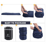 Hooded Camping Sleeping Bag for Adult with Cotton Flannel,Red,Blue,Navy Blue From Redcamp